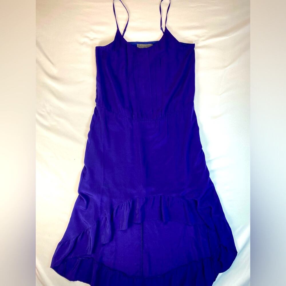 Anthropologie Sunday In Brooklyn Silk High Low Dress Ruffle Hem Small
